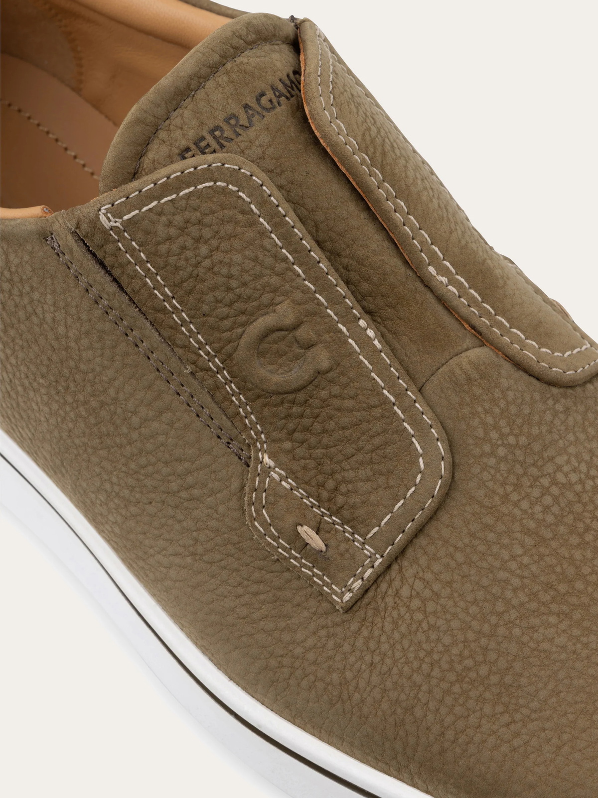 Ferragamo Mens Derby slip-on in Brown