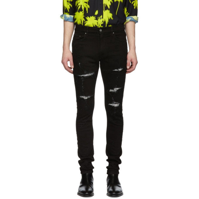 Photo: Amiri Black Sequin Zebra Jeans