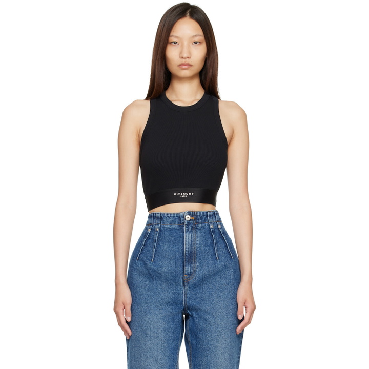 Photo: Givenchy Black Cropped Cotton Tank Top