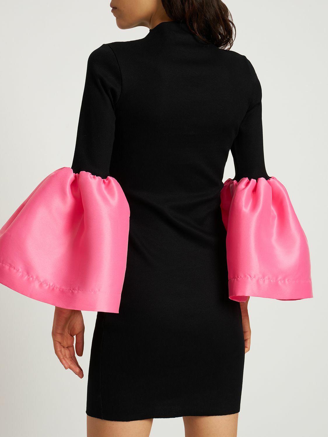 MARQUES'ALMEIDA Jersey & Ruffled Taffeta Mini Dress