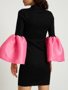 MARQUES'ALMEIDA Jersey & Ruffled Taffeta Mini Dress