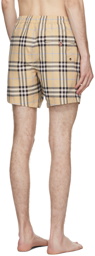 Burberry Beige Check Martin Swim Shorts