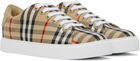 Burberry Beige Check & Leather Sneakers
