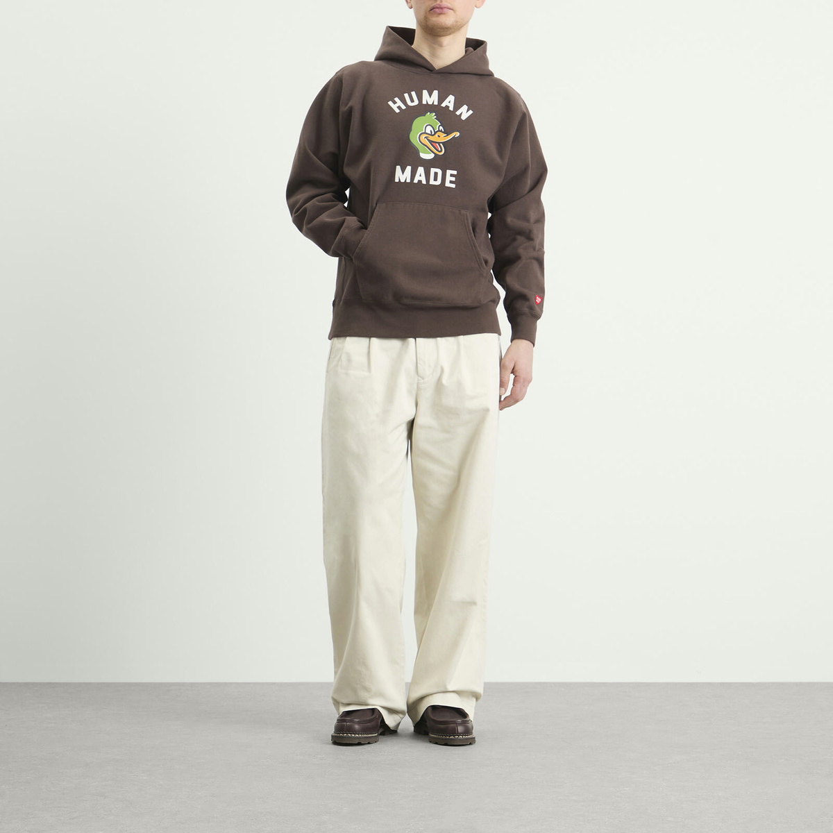 Human Made Men's Heavyweight Duck Head Hoodie in Brown Human Made