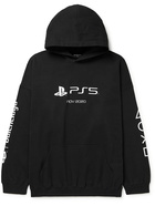 BALENCIAGA - PlayStation Printed Cotton-Jersey Hoodie - Black