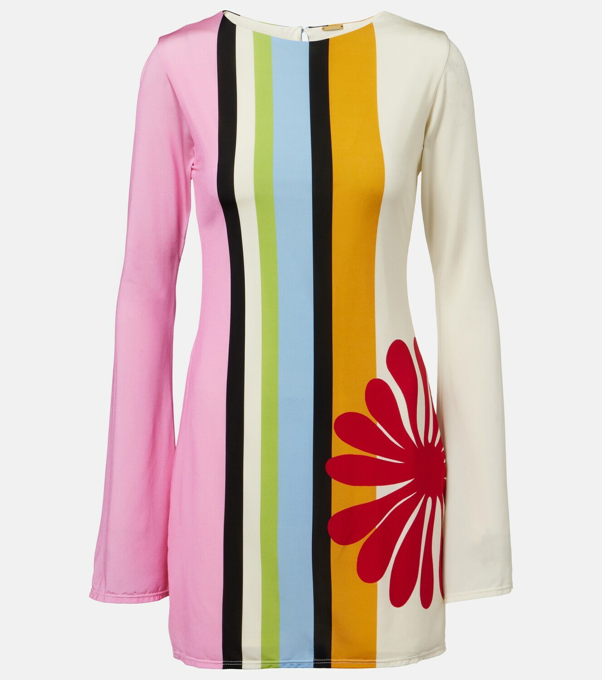 Cala de la Cruz Maisha floral striped minidress