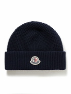 Moncler - Logo-Appliquéd Waffle-Knit Virgin Wool and Cashmere-Blend Beanie