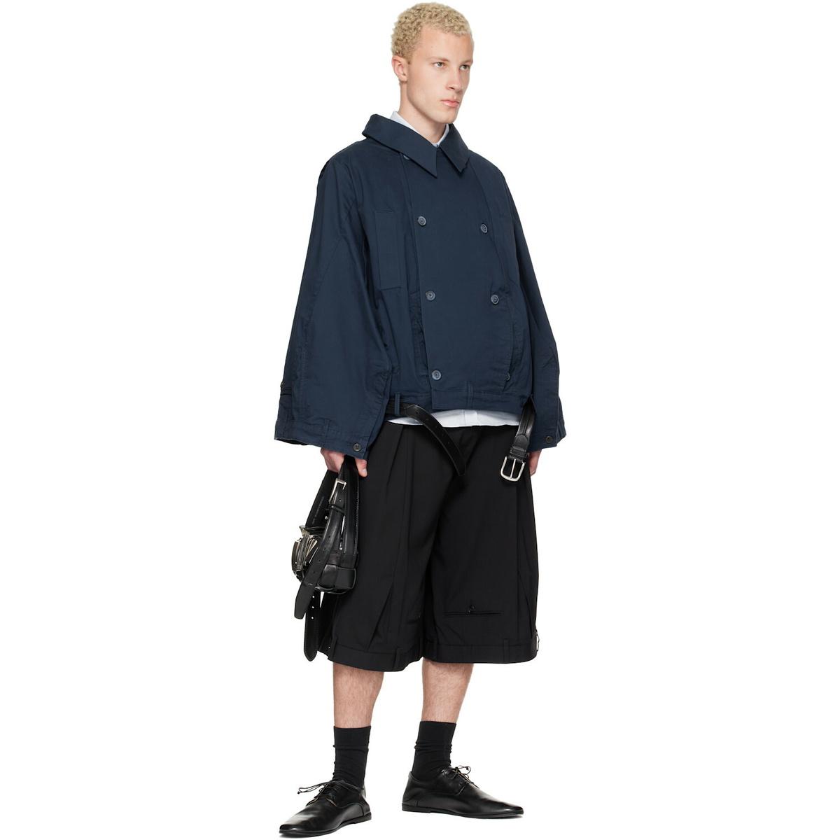 HODAKOVA Navy Double Breasted Upd Jacket