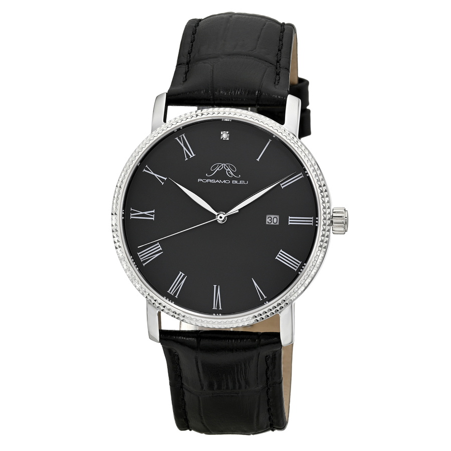 Porsamo Bleu Veritas 1 Quartz Black Dial Mens Watch 1361FVEL
