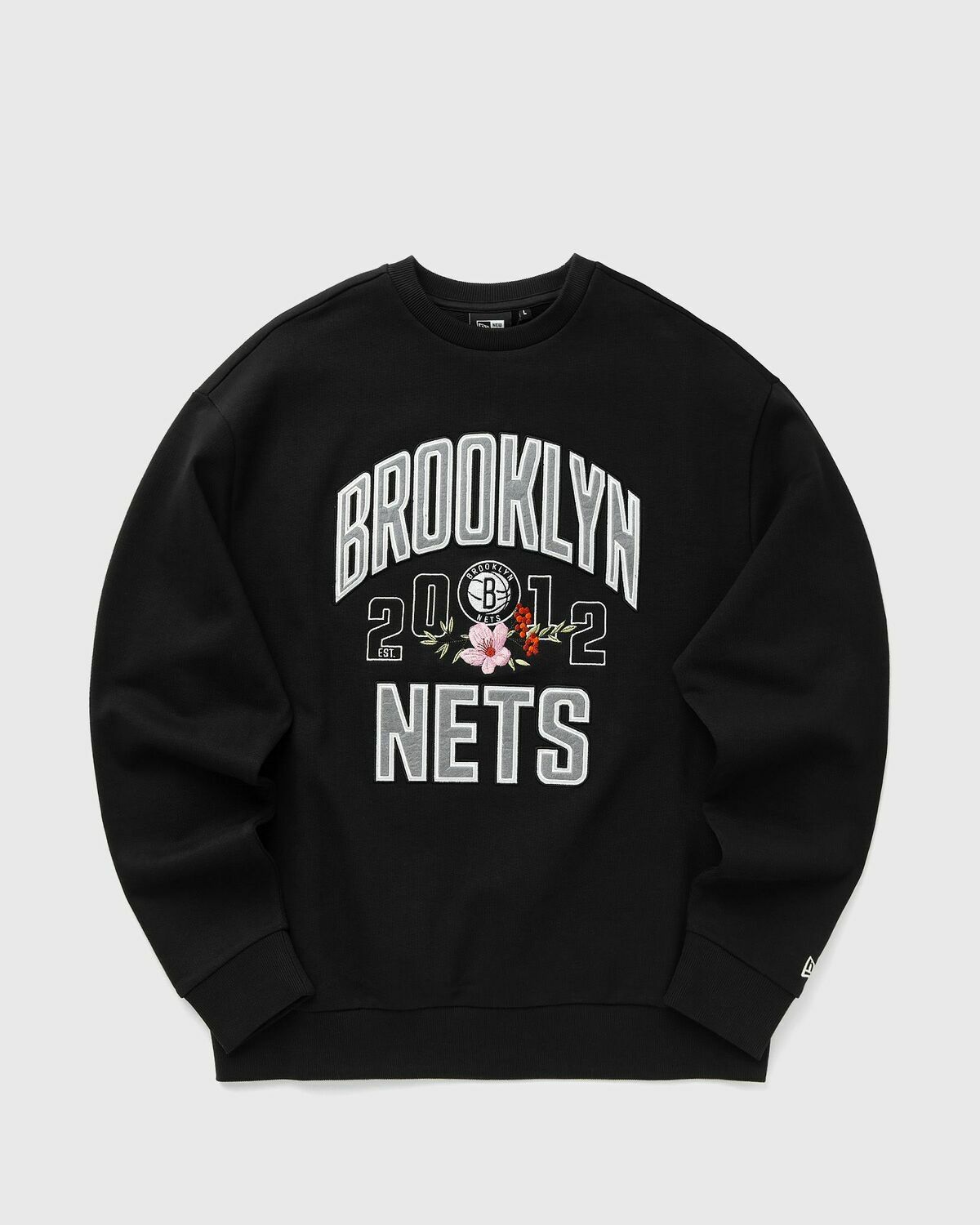 New Era NBA FLORAL OS CREW BROOKLYN NETS Black Mens Sweatshirts/Team Sweat