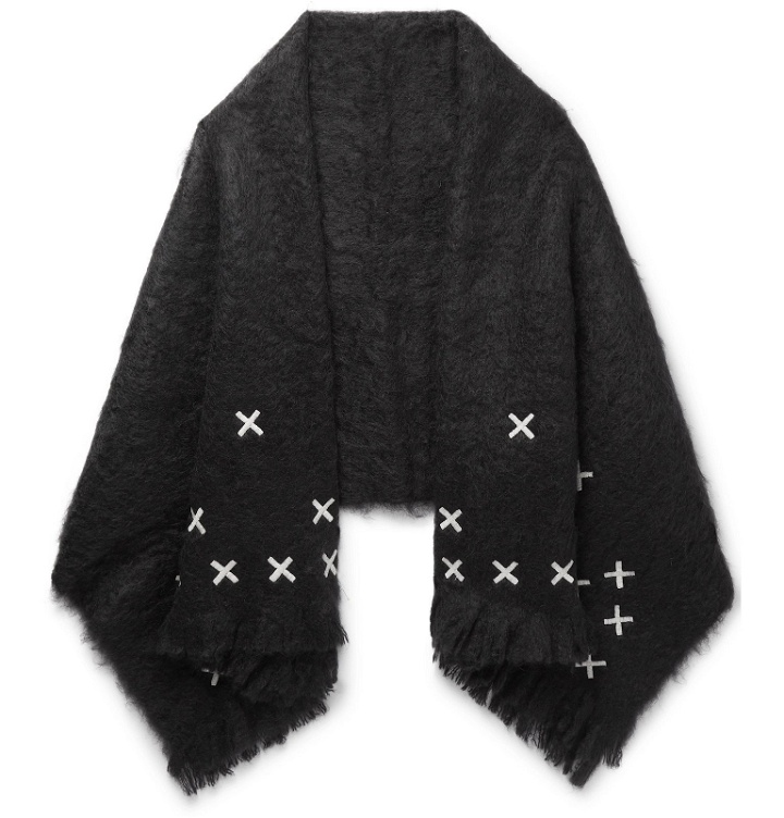 Photo: Jupe by Jackie - Hocken Fringed Embroidered Mohair Blanket - Black