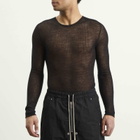 Rick Owens Men's Fine Knit Dennis Sheer Top in Black