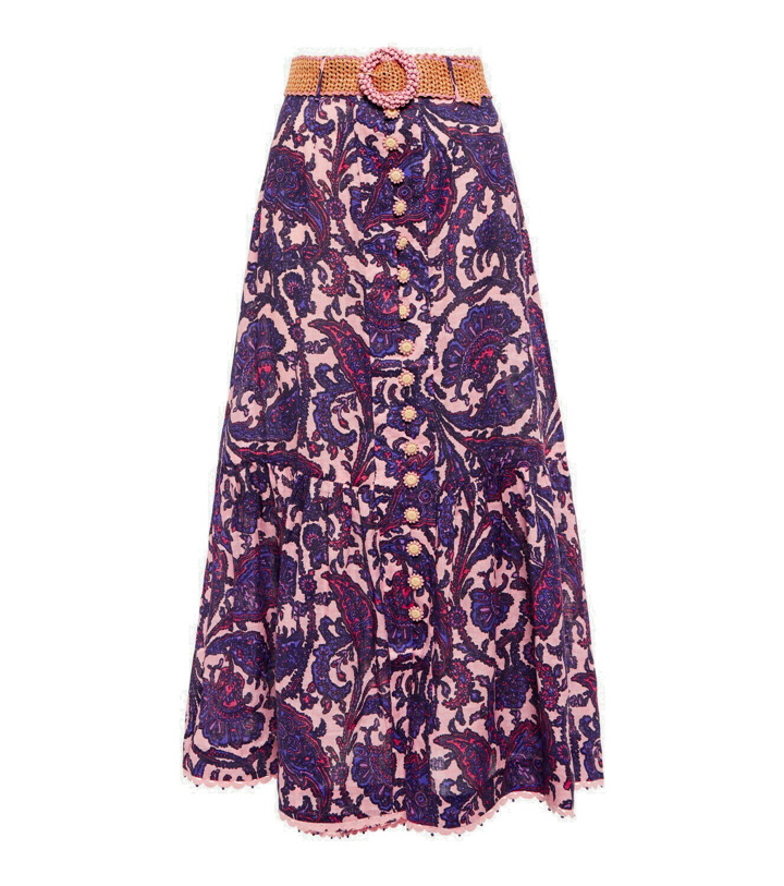 Photo: Zimmermann - Tiggy floral linen midi skirt