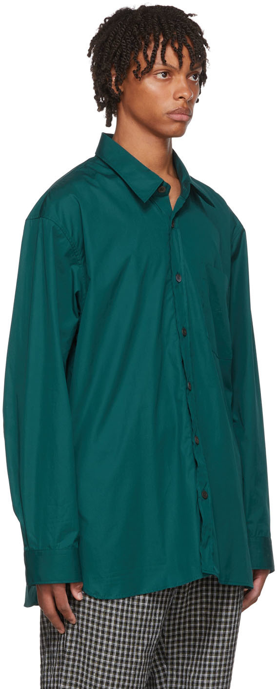 Dries Van Noten Green Cotton Shirt Dries Van Noten