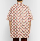 Gucci - Oversized Camp-Collar Printed Paper-Effect Crinkled-Shell Shirt - Neutrals