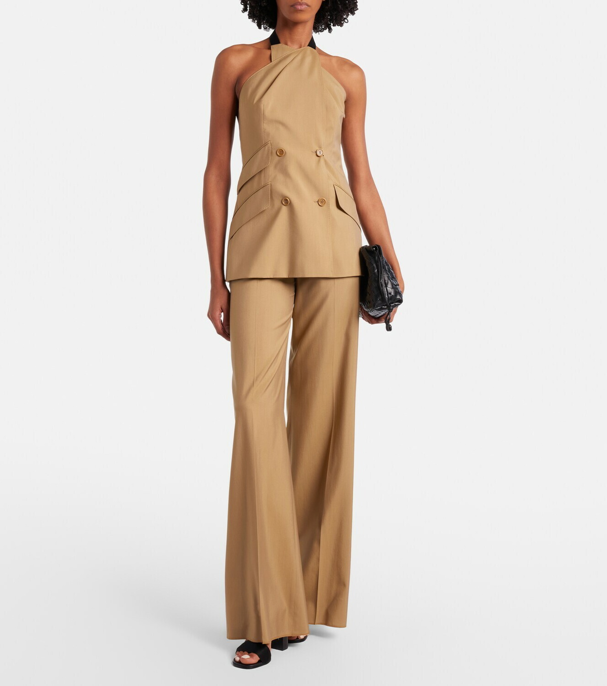 Max Mara Nuraghe halterneck wool and silk vest