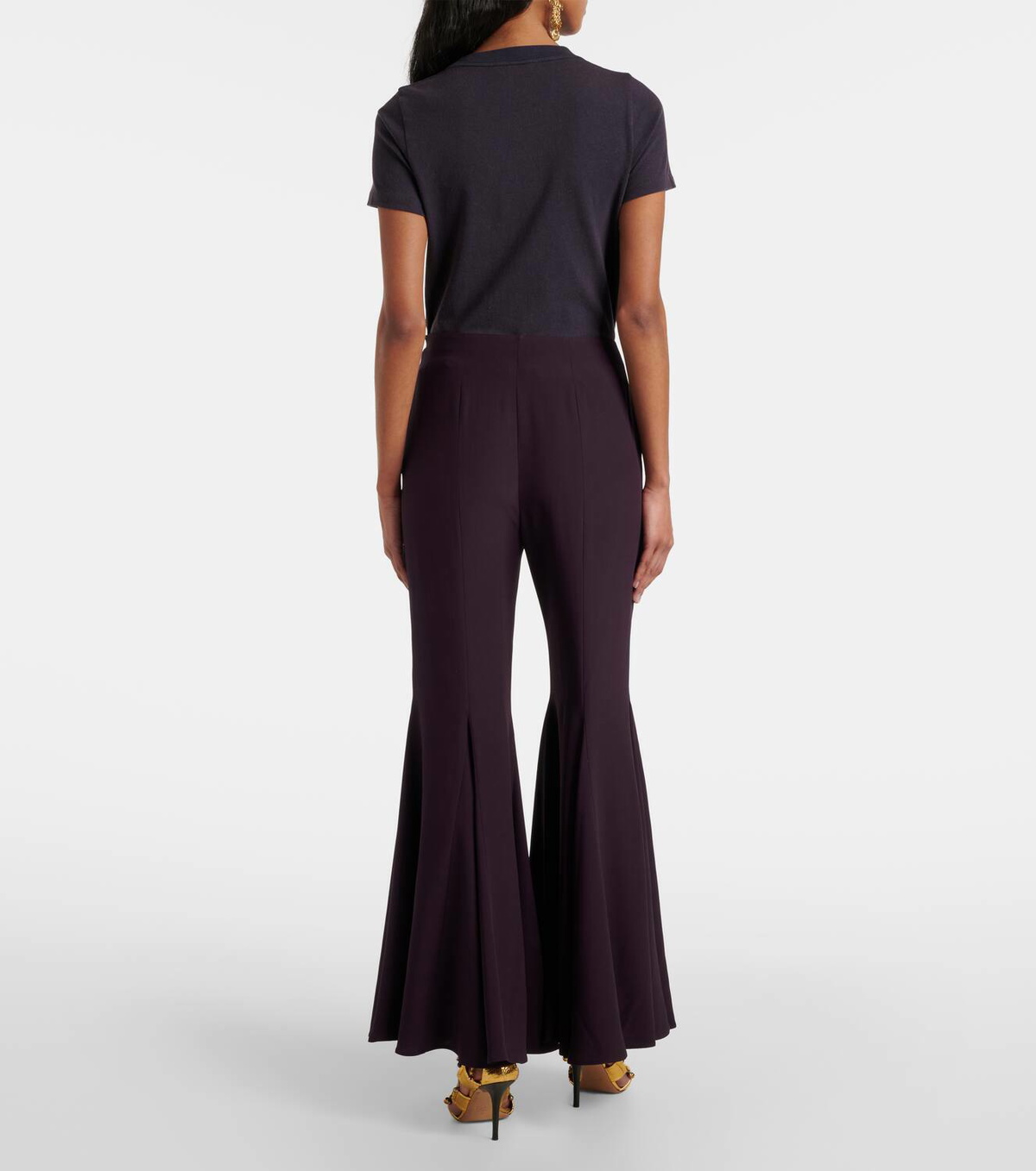 Chloé Cropped crêpe satin flared pants