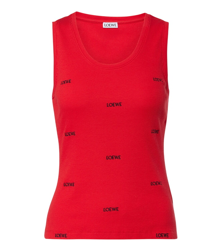 Photo: Loewe Logo ribbed-knit cotton-blend tank top