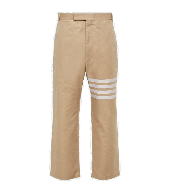Photo: Thom Browne 4-Bar cropped cotton straight pants
