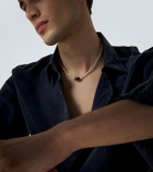 Ileana Makri 9kt gold (375/1000) beaded necklace with freshwater pearls and hessonite