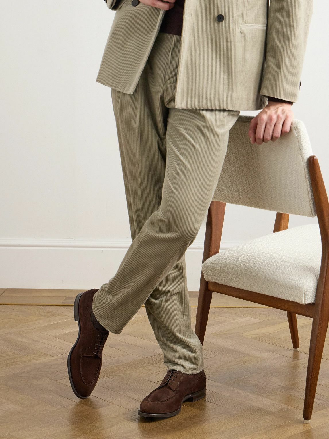 Edward Green - Dover Suede Derby Shoes - Brown