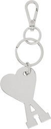 AMI Paris Silver & Burgundy Ami de Coeur Keychain