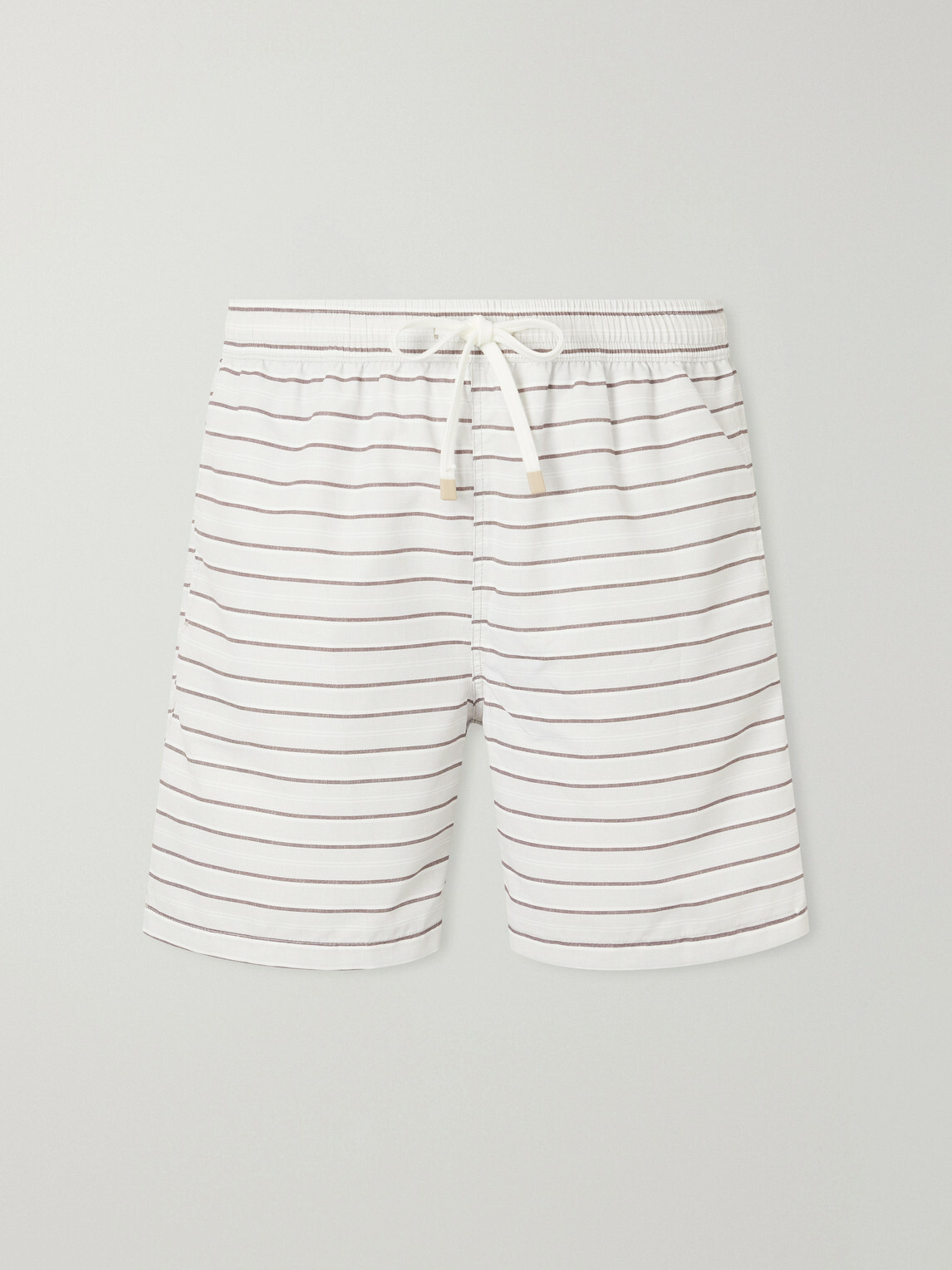 Eleventy - Straight-Leg Striped Swim Shorts - Neutrals