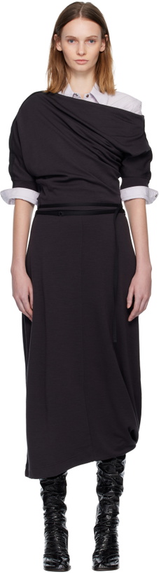 Photo: LEMAIRE Gray Twisted Hem Midi Dress