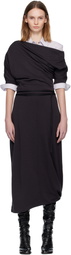 LEMAIRE Gray Twisted Hem Midi Dress