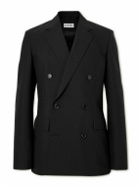 LOEWE - Double-Breasted Wool and Mohair-Blend Suit Jacket - Black
