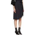 Facetasm Navy Pinstripe Frayed Skirt