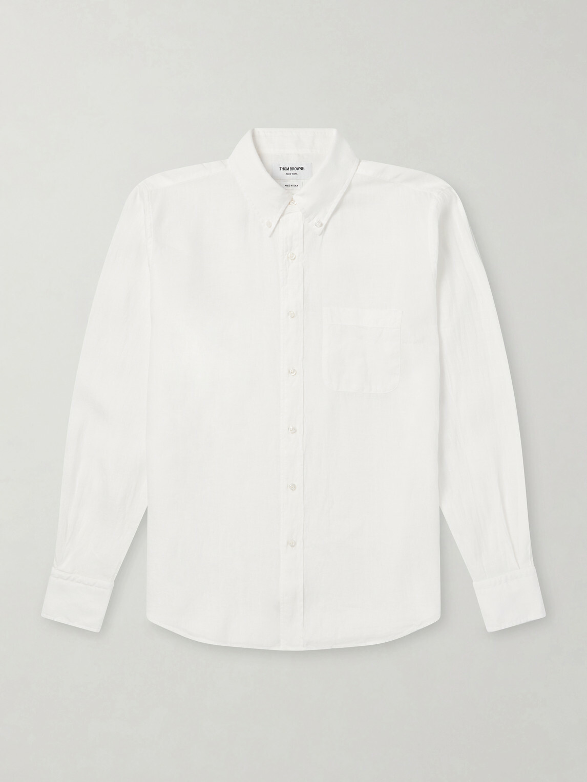 Thom Browne - Logo-Appliquéd 4-Bar Linen Shirt - White