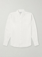 Thom Browne - Logo-Appliquéd 4-Bar Linen Shirt - White