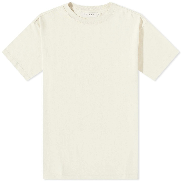 Photo: Taikan Men's Plain Heavyweight T-Shirt in Cream