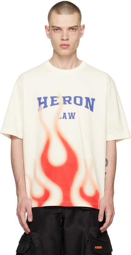 Photo: Heron Preston Off-White 'Heron Law Flames' T-Shirt