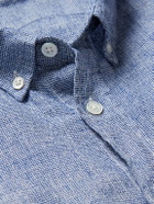 La Paz - Button-Down Collar Linen Shirt - Blue