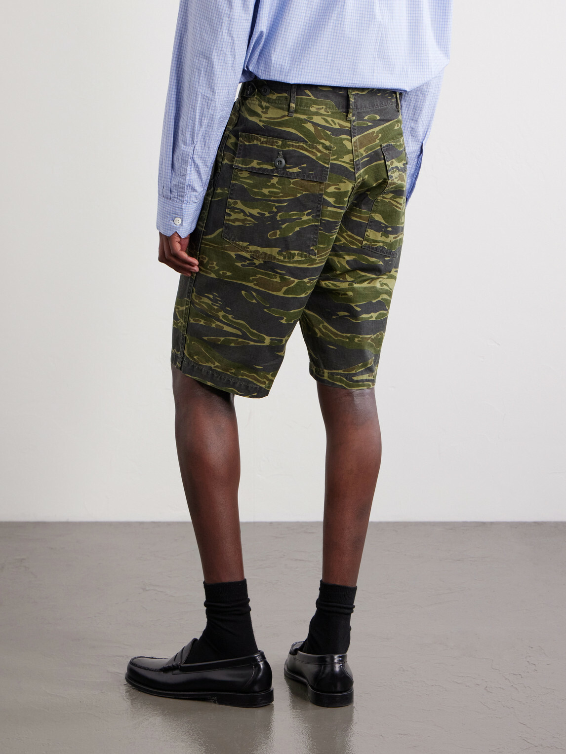 OrSlow - U.S. Army Fatigue Printed Straight-Leg Rip-Stop Cotton Shorts - Green