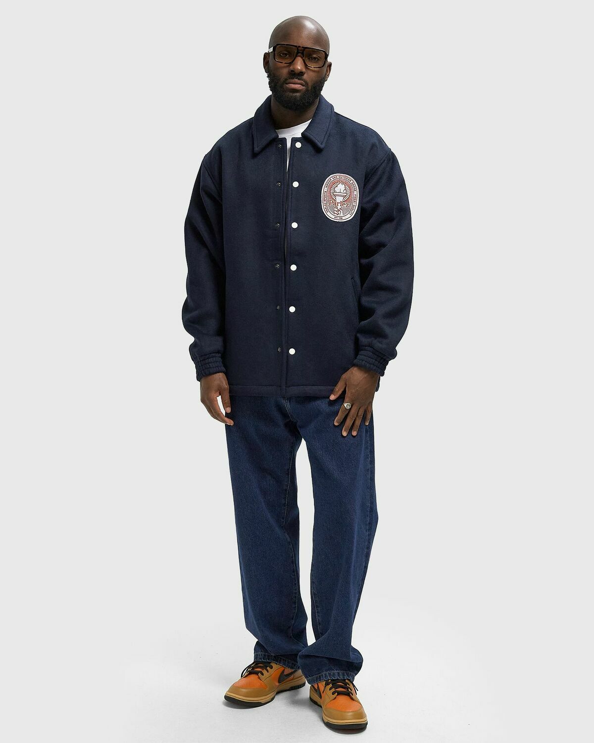 Parlez Podium Coach Jacket Blue Mens Bomber Jacket