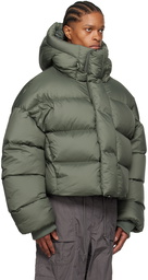 Entire Studios Green Hooded Down Jacket