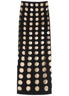 A.W.A.K.E Mode Laser-cut Cut-out Crepe Maxi Skirt Black