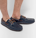 Quoddy - Boat Moc II Leather Boat Shoes - Storm blue
