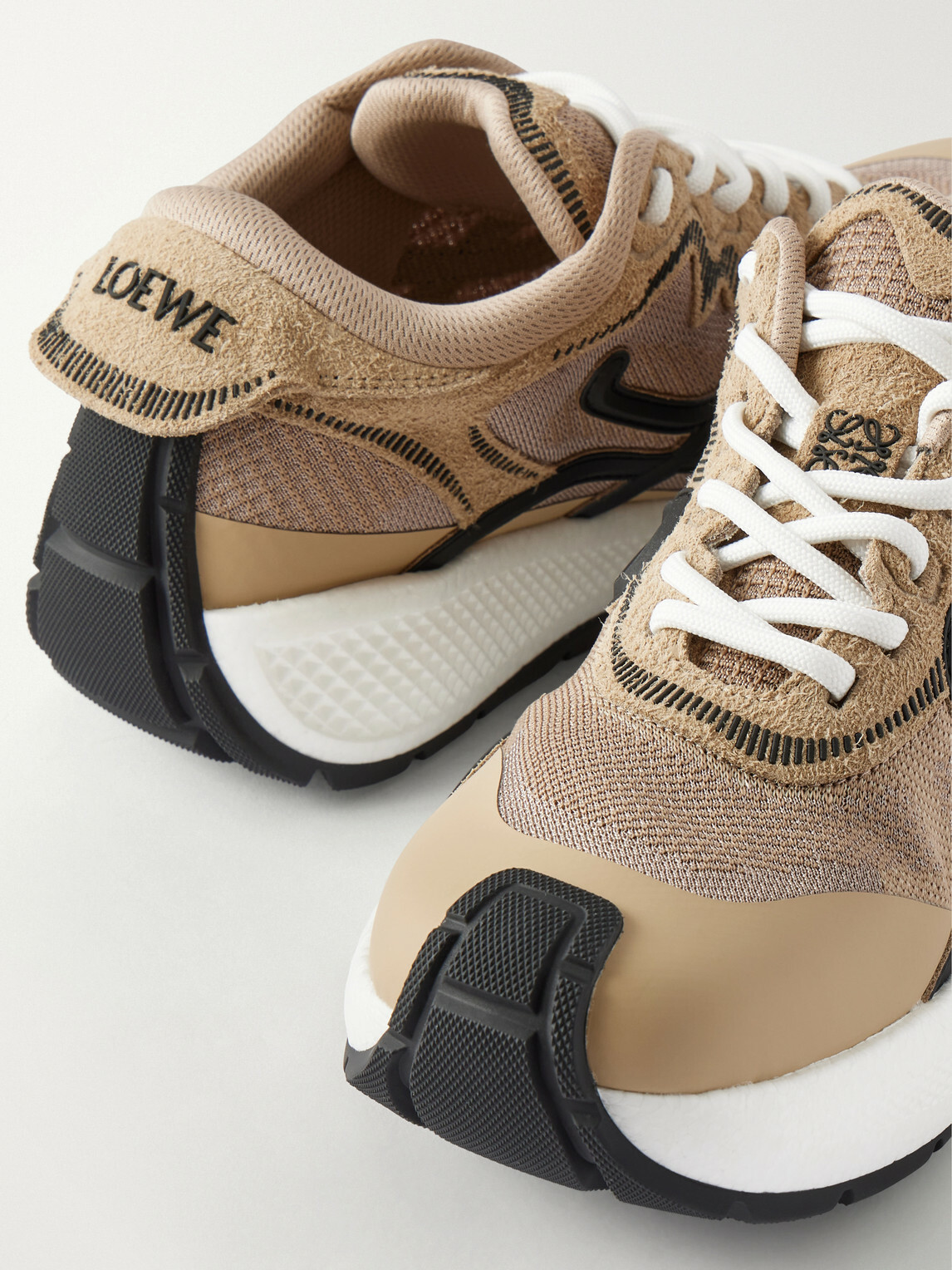 LOEWE - Pogo Rubber-Trimmed Mesh Sneakers - Neutrals