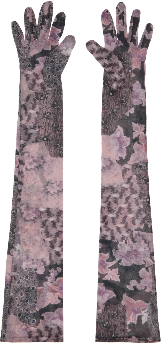 Rosetta Getty Black & Pink Opera Gloves