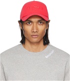 Balmain Red Embroidered Cap