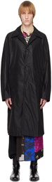 Dries Van Noten Black Spread Collar Coat