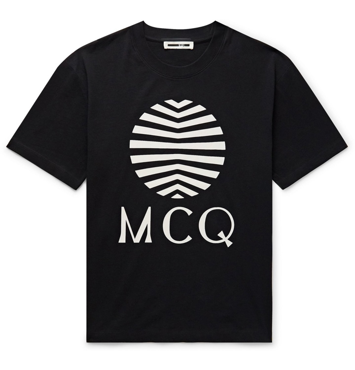 Photo: McQ Alexander McQueen - Printed Cotton-Jersey T-Shirt - Black