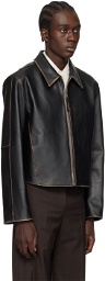 LOW CLASSIC Black Faded Leather Jacket