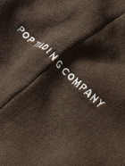 Pop Trading Company - Logo-Print Cotton-Jersey Hoodie - Brown