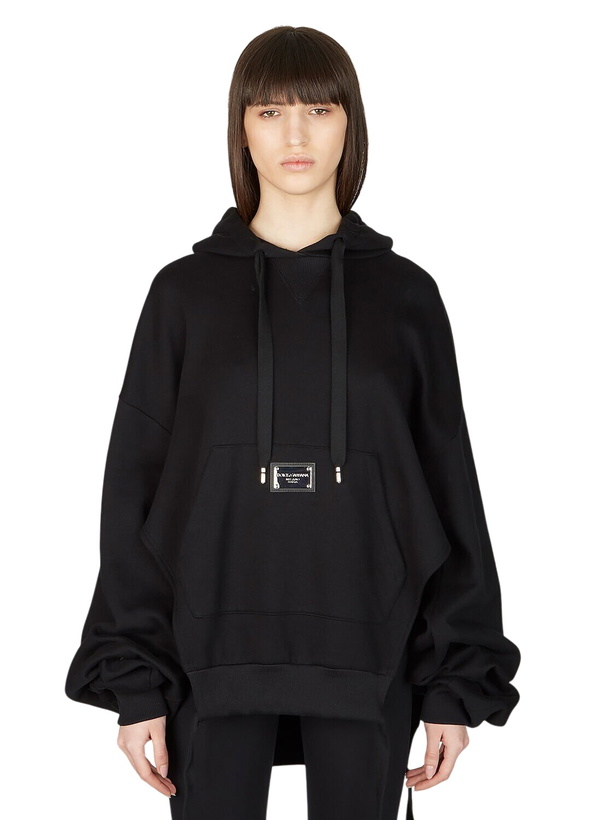 Photo: Dolce & Gabbana Logo Plaque Hooded Sweatshirt
