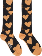 Vivienne Westwood Orange & Black Hearts Doll Socks